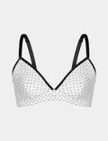 White with Black Polka Dot