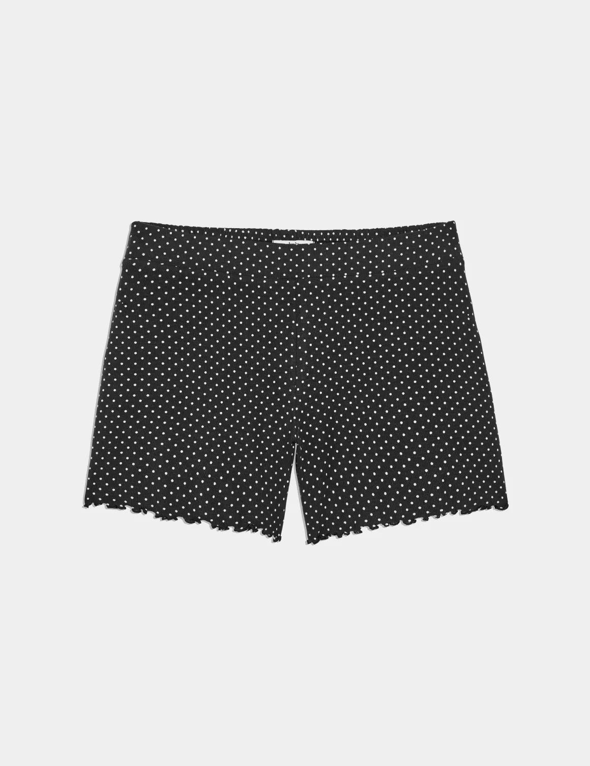 Modal Rib Short shown front-facing against a light gray background – Black with White Polka Dot – view 10 of 16