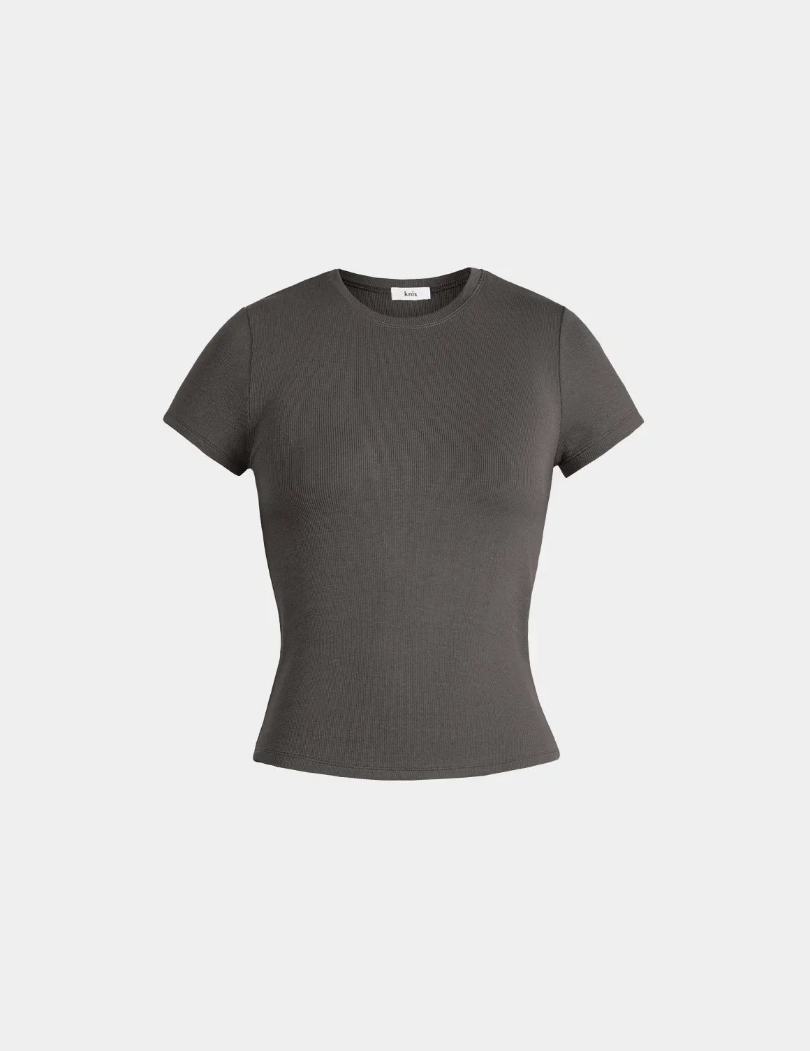 Modal Rib T-Shirt shown front-facing against a light gray background – Grey – view 11 of 48