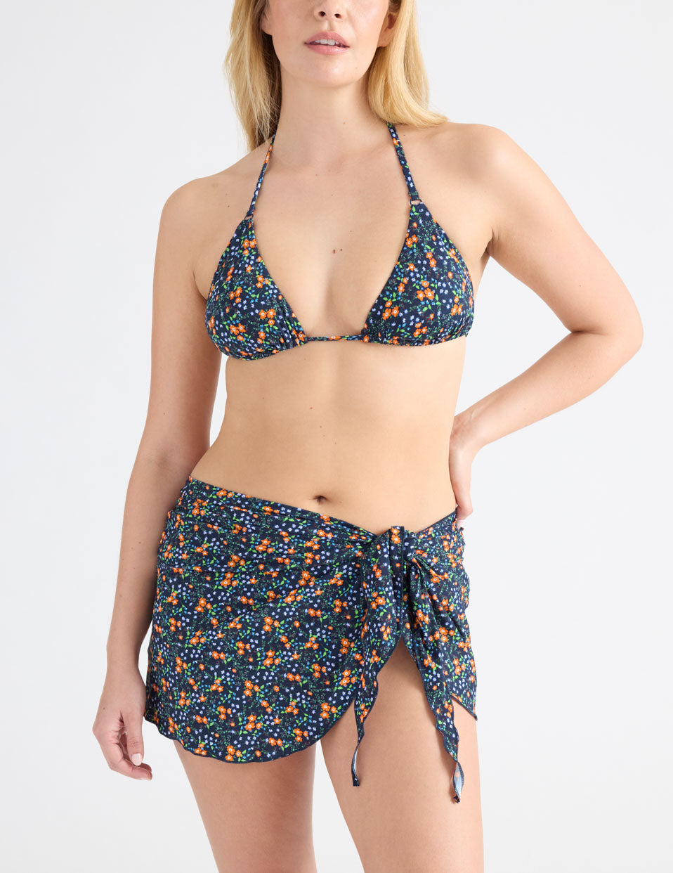 Front view of model wearing the Sarong highlighting the coverage and fit – Sea Lily – view 8 of 34