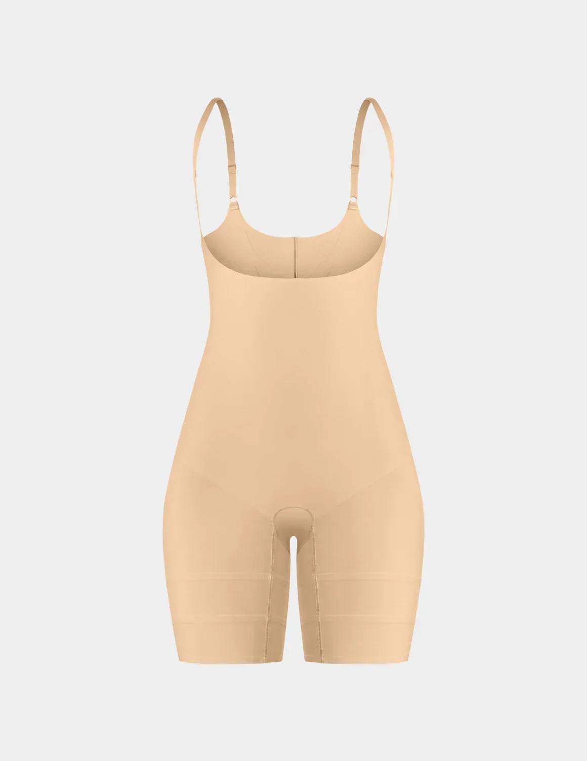 Customizable Open Bust Shaper Bodysuit shown front-facing against a light gray background – Warm Sand – view 6 of 19