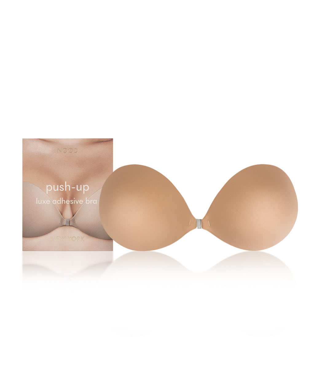 Push-Up Luxe Adhesive Reusable Bra packaging shown front-facing against a light gray background – No. 5 Soft Tan – view 4 of 11