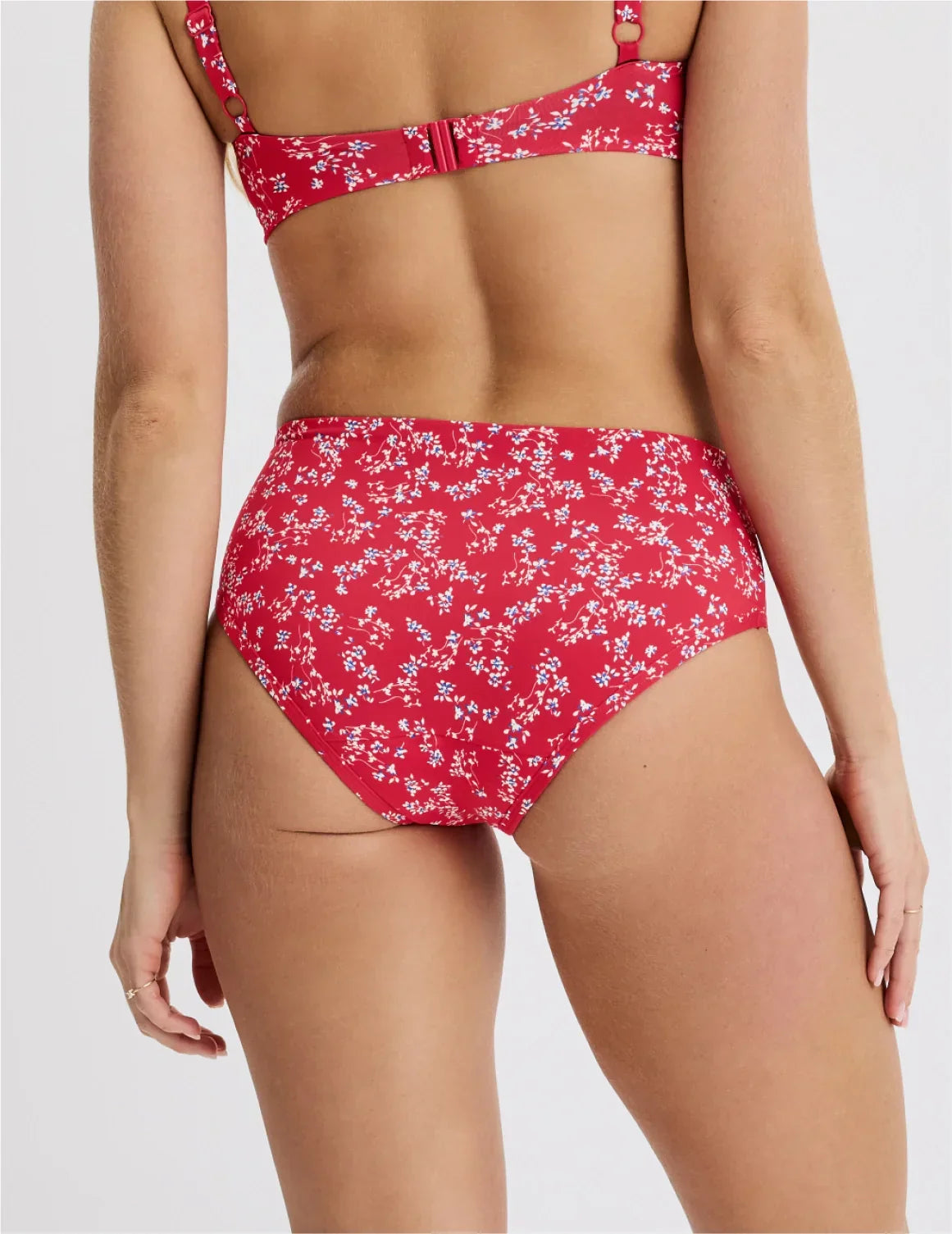Back view of model wearing the Teen Period Swim Full-Coverage Bikini Bottom highlighting the coverage and fit – Poppy Petal – view 12 of 70