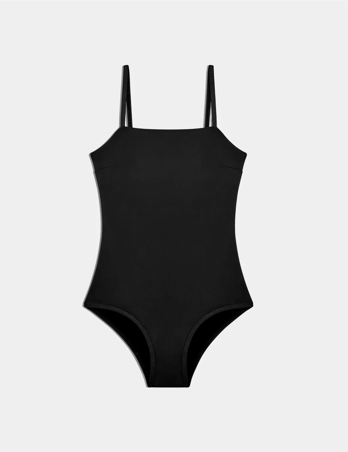 Teen Period Swim Square Neck One-Piece shown front-facing against a light gray background – Black – view 4 of 46
