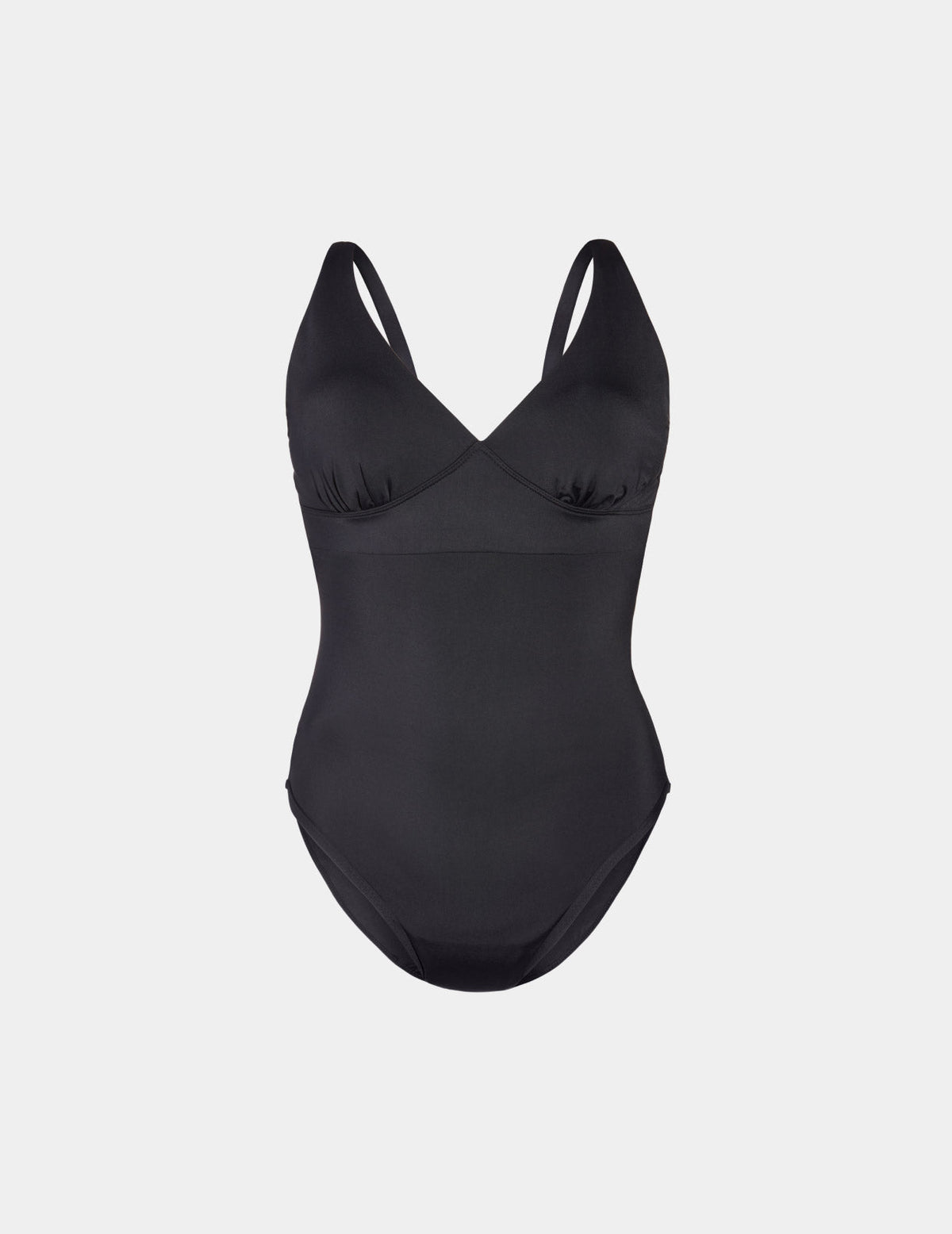 Sculpt Deep V One Piece Swimsuit shown front-facing against a light gray background – Black – view 7 of 18