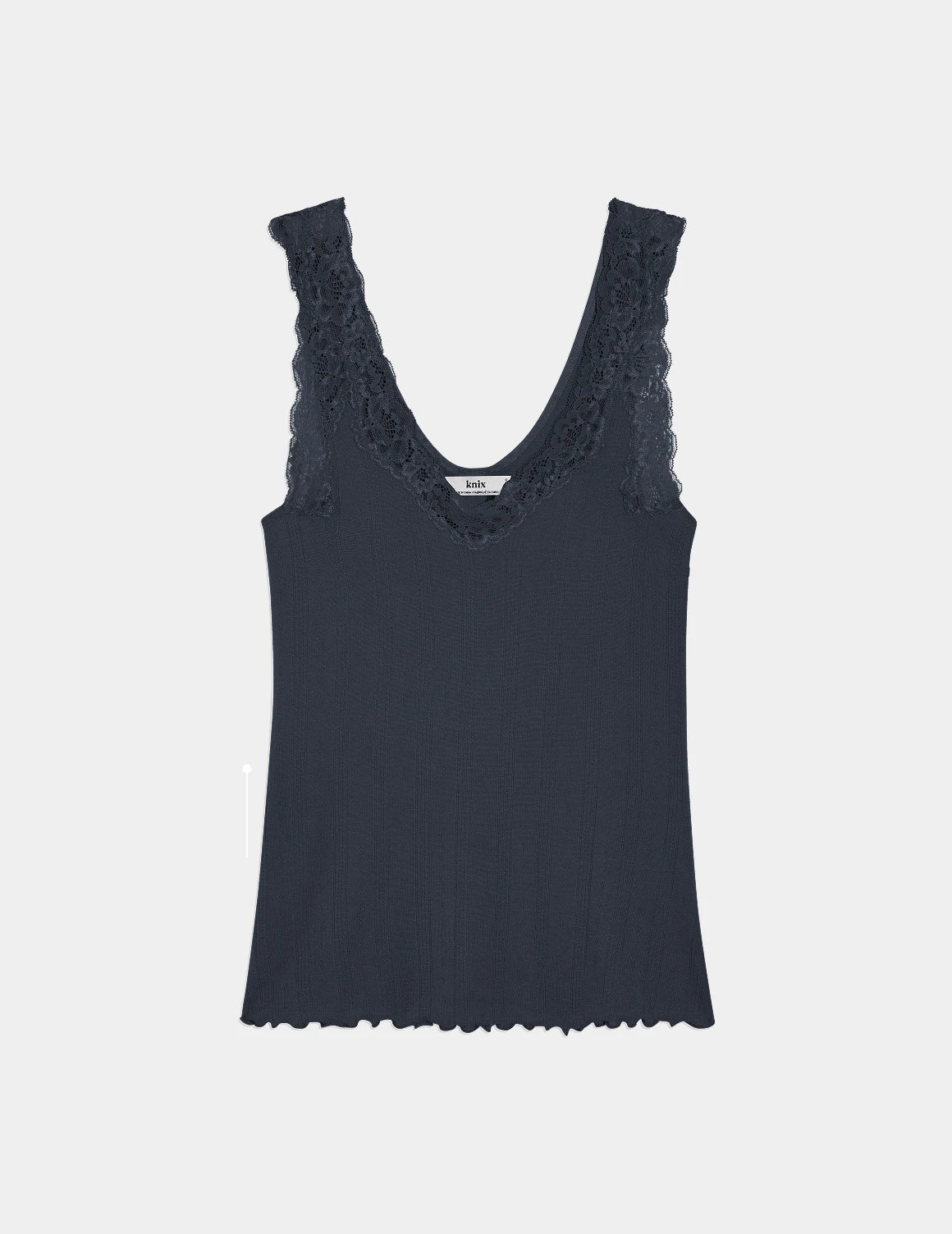 Pointelle Lace Tank shown front-facing against a light gray background – Twilight Navy – view 12 of 34