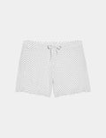 White with Black Polka Dot