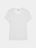 White with Black Polka Dot
