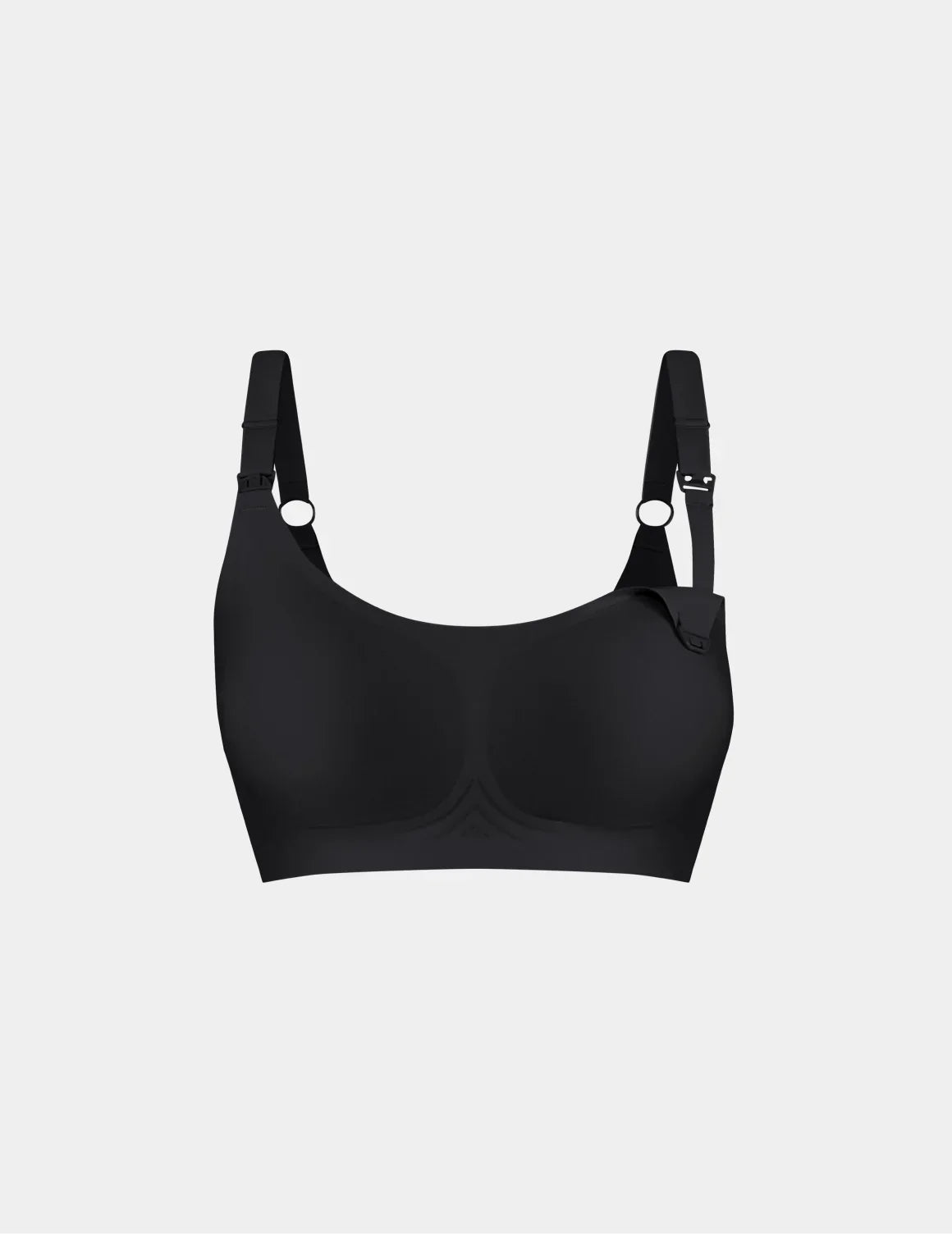 View of Revolution Nursing Bra shown front-facing against a light gray background – Black – view 3 of 21