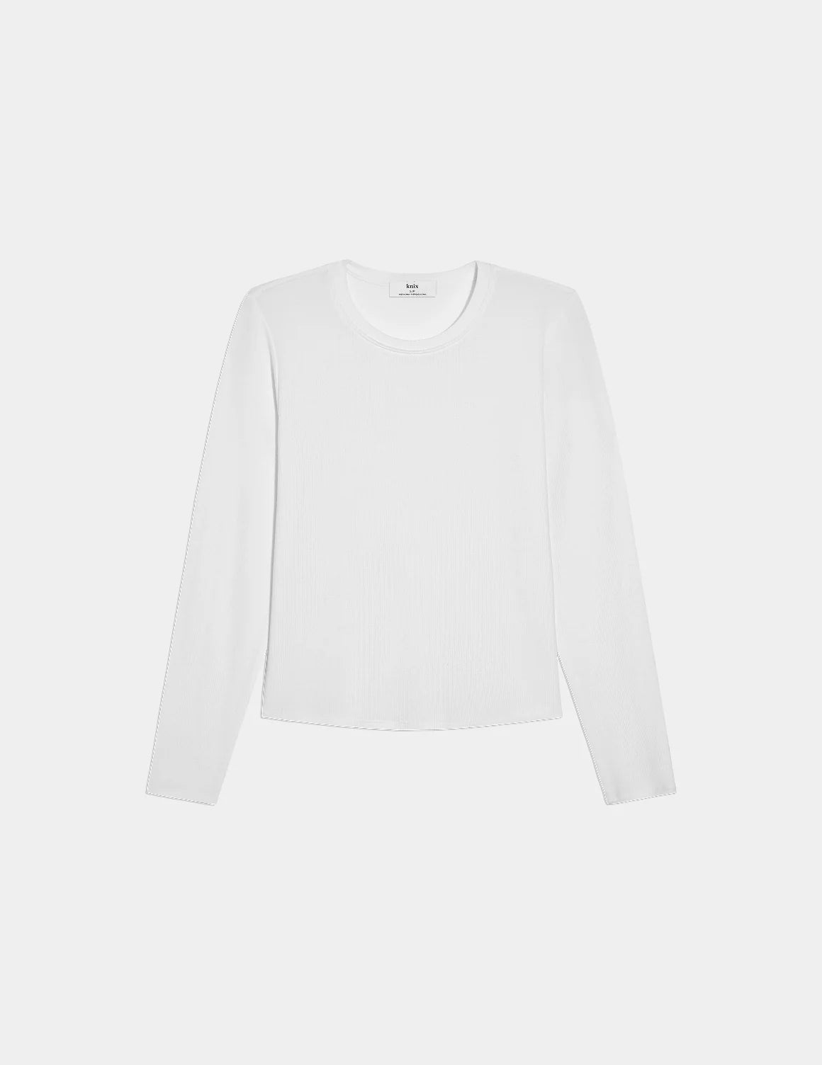 Modal Rib Long Sleeve shown front-facing against a light gray background – White – view 6 of 21