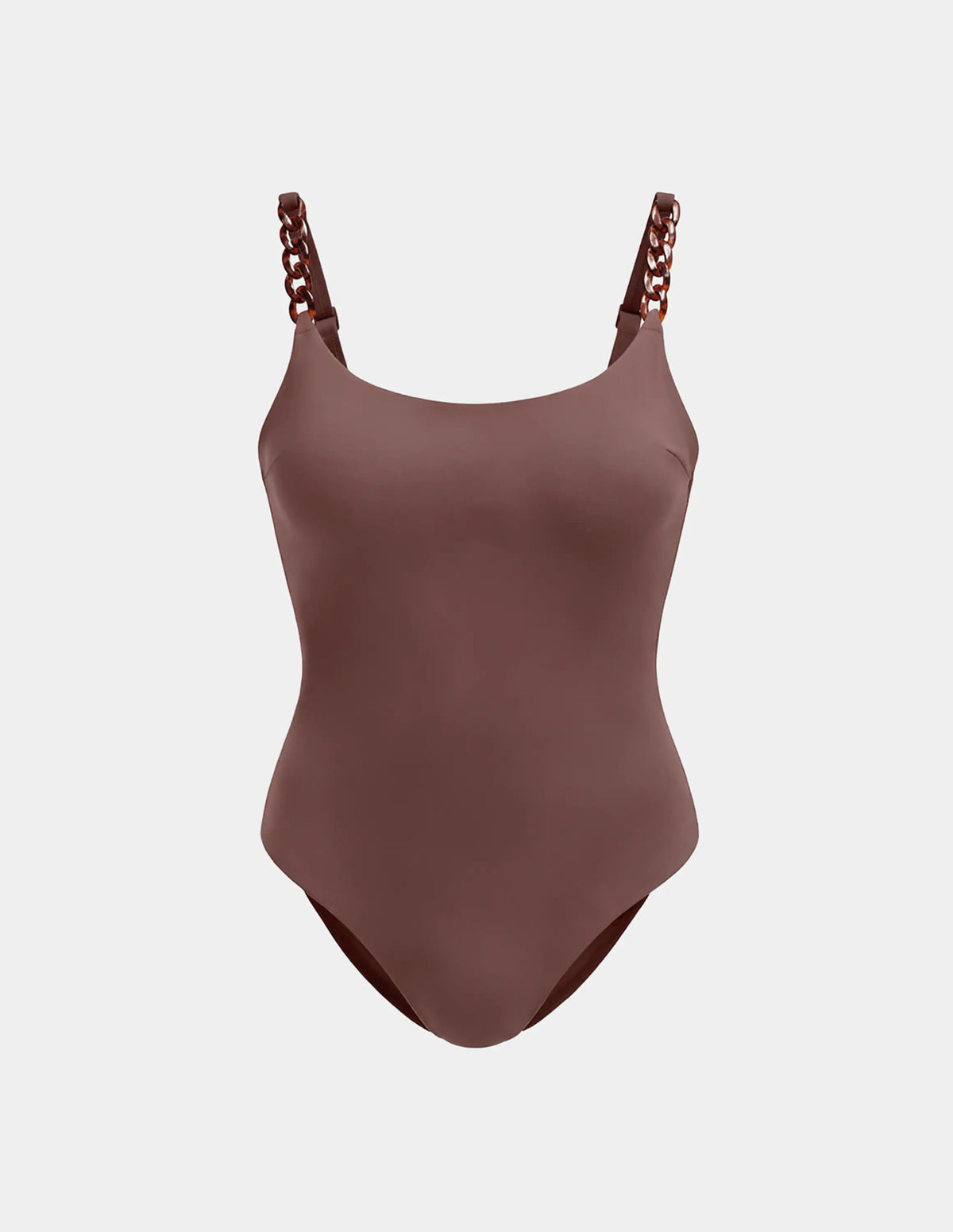 Limited-Edition Sculpt Classic One Piece Swimsuit shown front-facing against a light gray background – Espresso – view 2 of 8