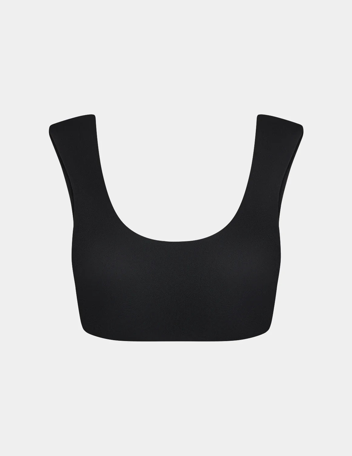 Sculpt Cap Sleeve Bikini Top shown front-facing against a light gray background – Black – view 2 of 20
