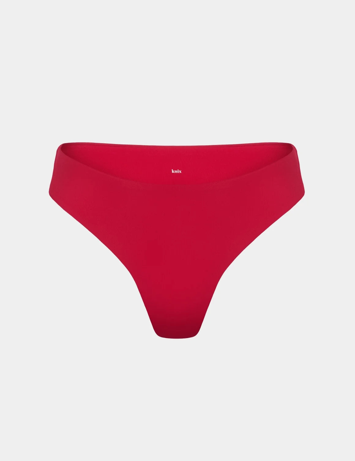 Sculpt Dipped Bikini Swim Bottom shown front-facing against a light gray background – Cherry – view 6 of 8