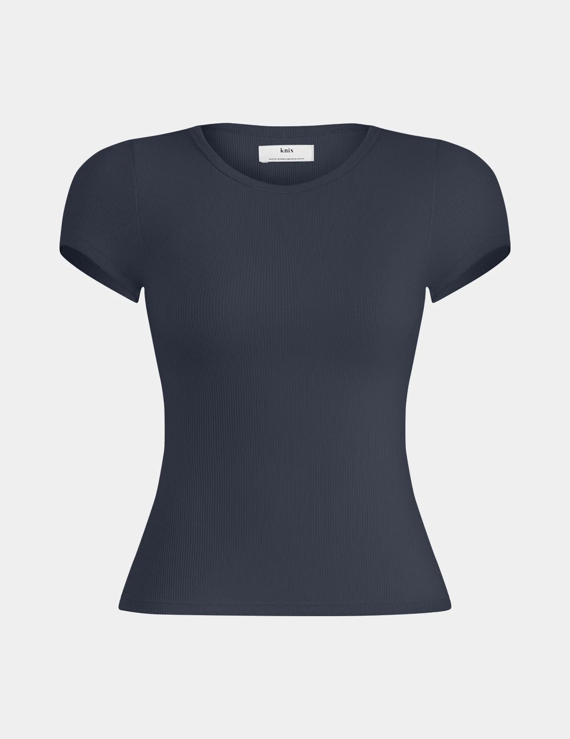 SculptRib™ Cotton T-Shirt shown front-facing against a light gray background – Twilight Navy – view 5 of 19