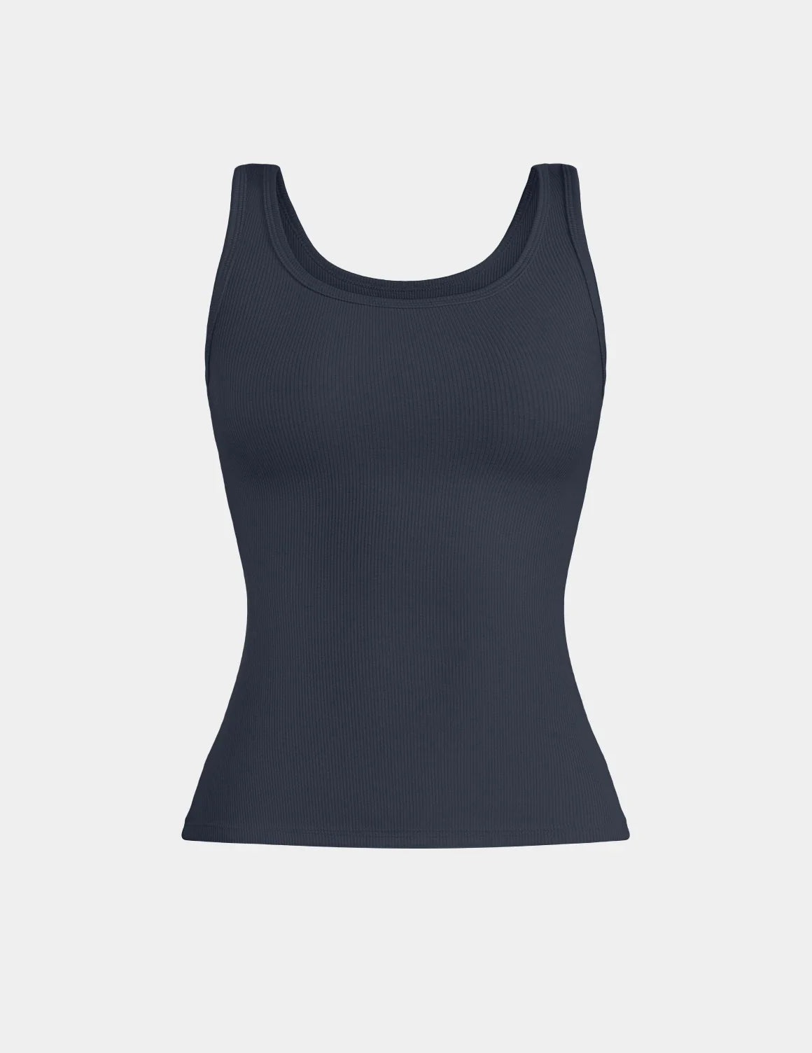 SculptRib™ Cotton Tank shown front-facing against a light gray background – Twilight Navy – view 10 of 44
