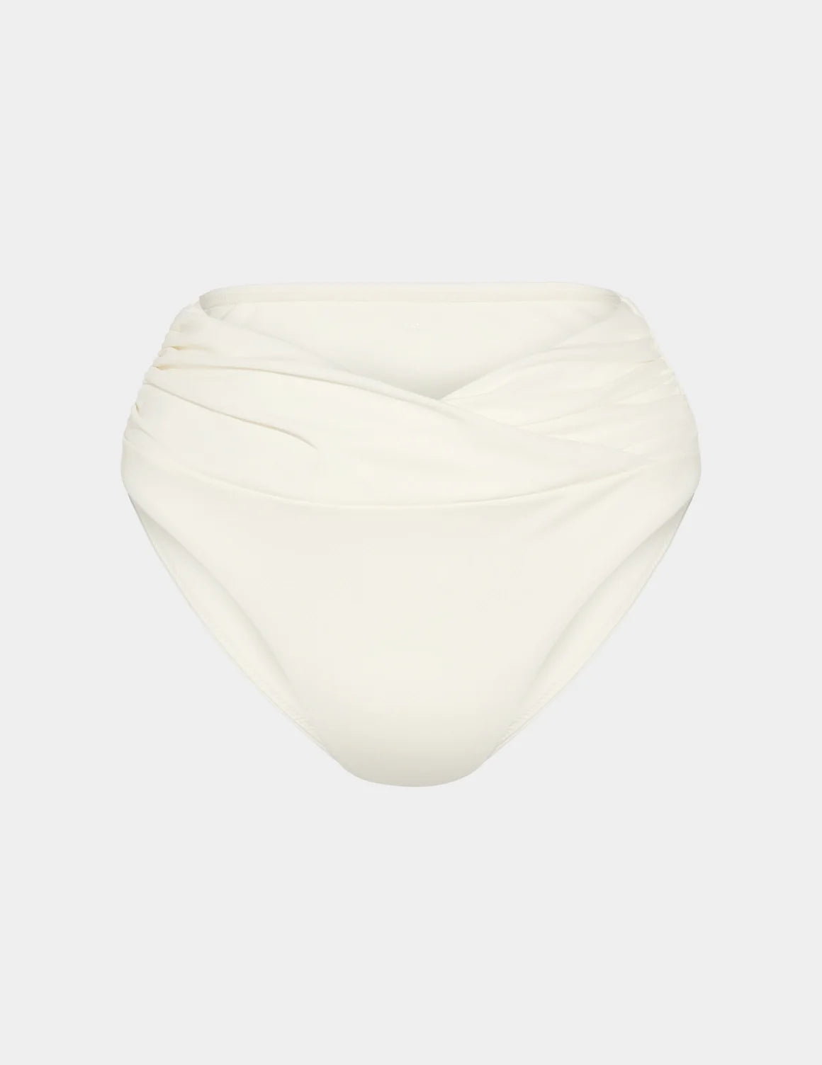 Sculpt Ruched Bikini Swim Bottom shown front-facing against a light gray background – Ivory – view 2 of 14