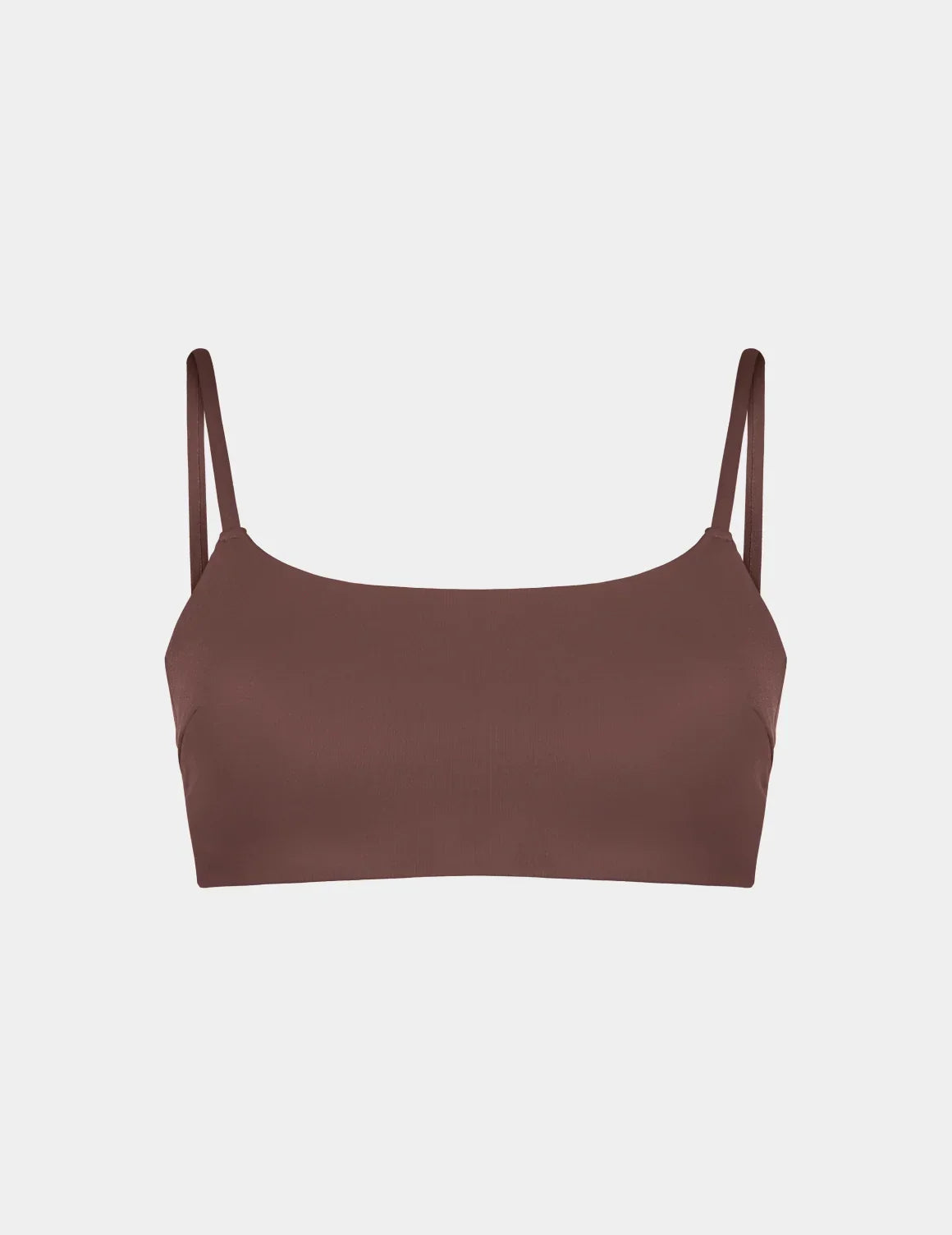 Sculpt Square Neck Bikini Top shown front-facing against a light gray background – Espresso – view 4 of 33