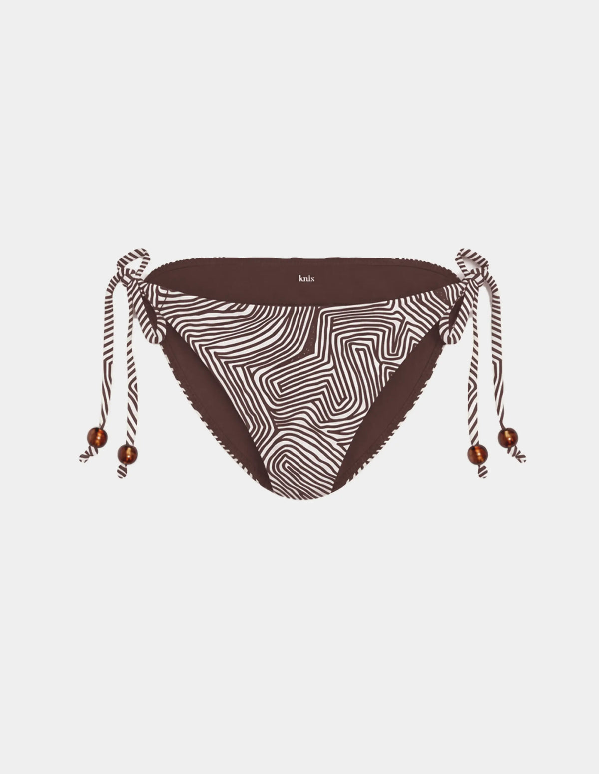 Limited-Edition Sculpt String Bikini Bottom shown front-facing against a light gray background – Beach Fossil – view 2 of 8