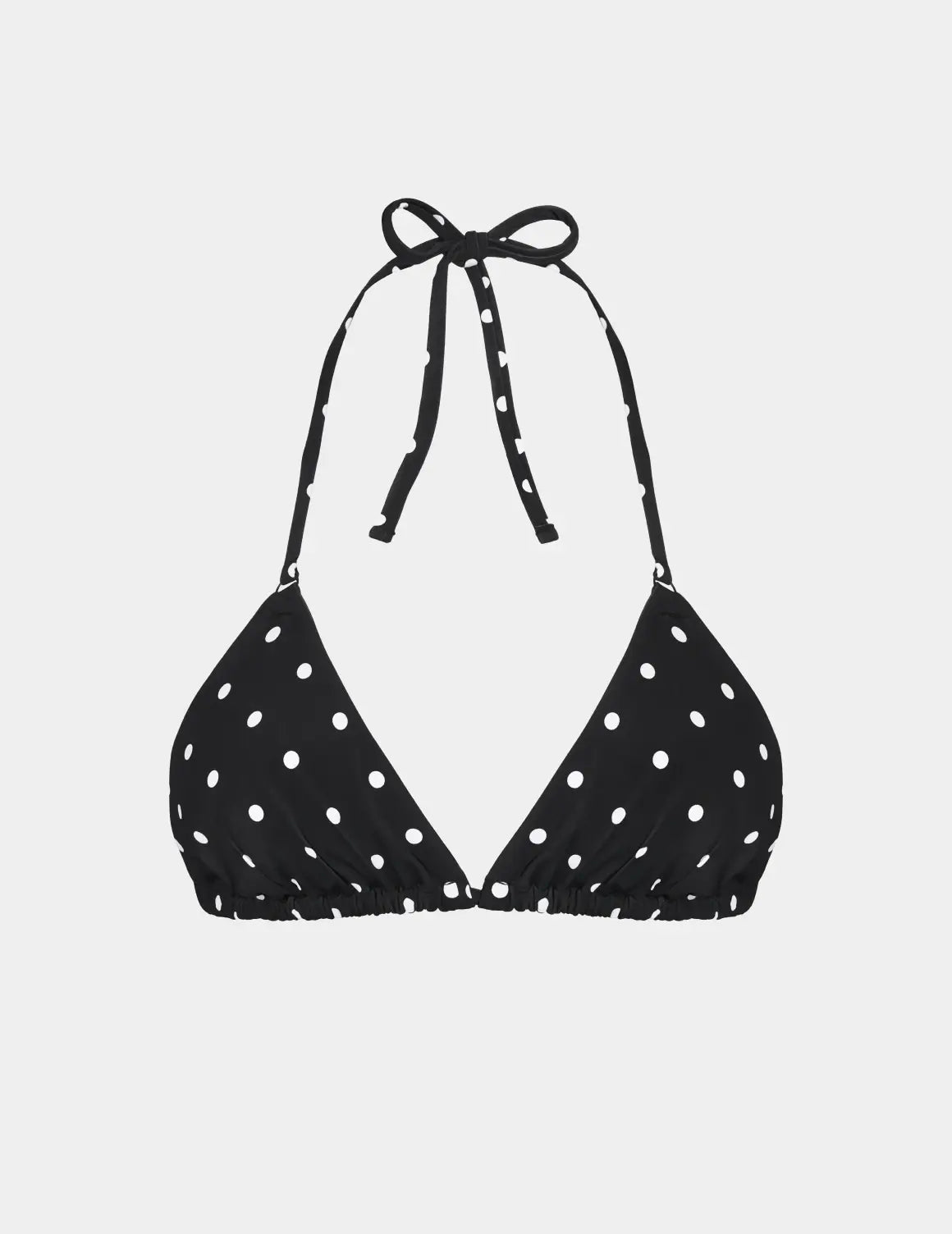 Sculpt Triangle Bikini Top shown front-facing against a light gray background – Black with White Polka Dot – view 2 of 21