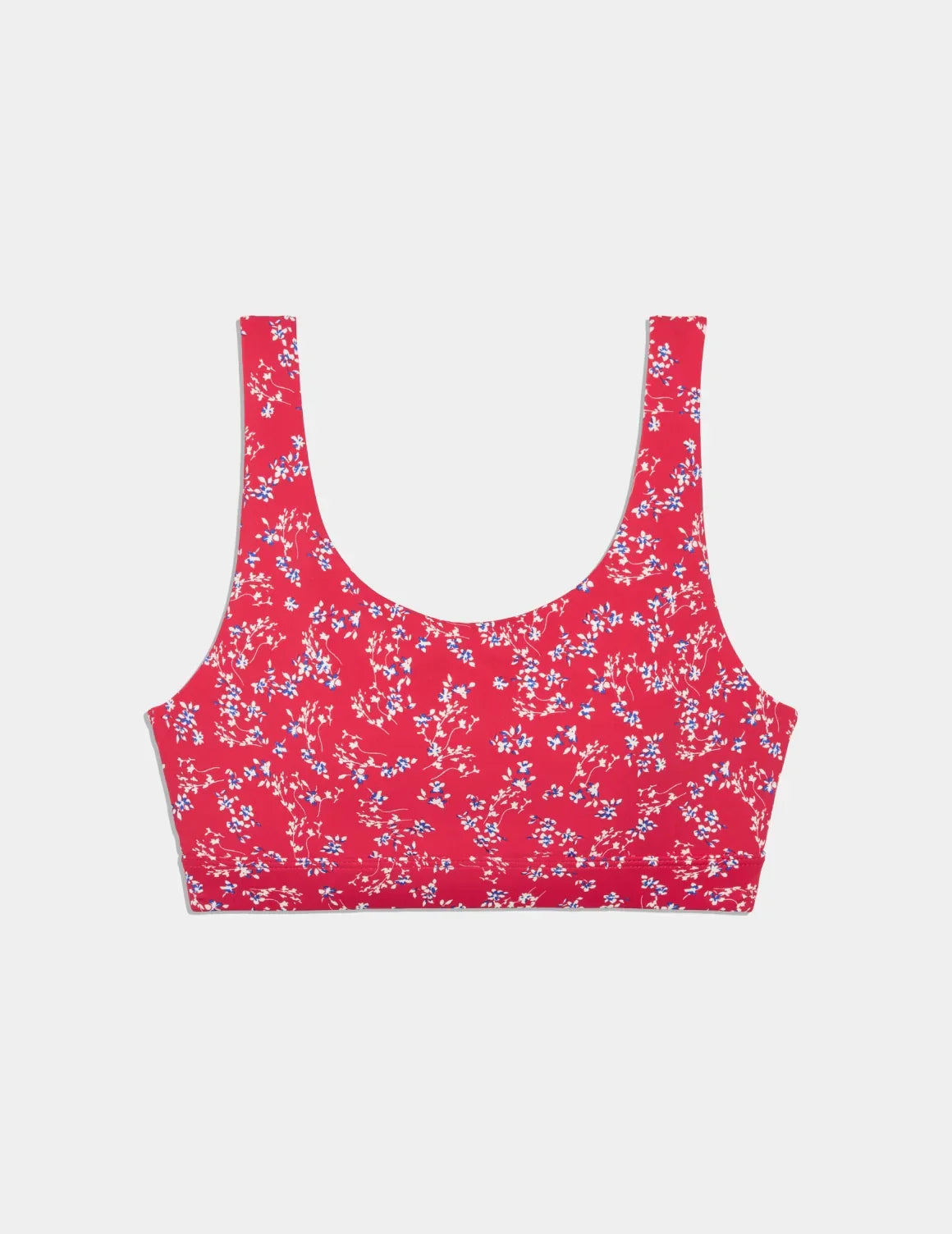 Teen Double Scoop Bikini Top shown front-facing against a light gray background – Poppy Petal – view 7 of 62