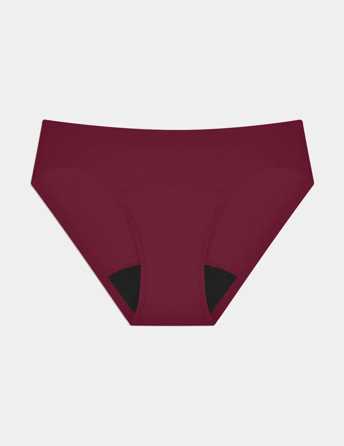 Super Leakproof® No-Show Bikini shown front-facing against a light gray background – Dark Cherry – view 11 of 29