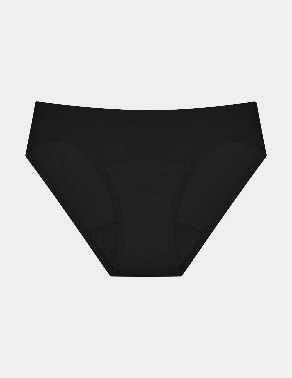 Super Leakproof® No-Show Bikini shown front-facing against a light gray background – Black – view 2 of 29