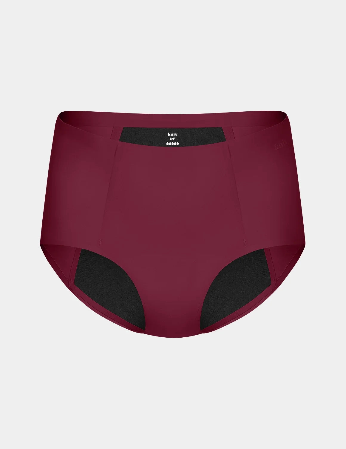 SuperPlus Leakproof® No-Show Boybrief shown front-facing against a light gray background – Dark Cherry – view 5 of 17