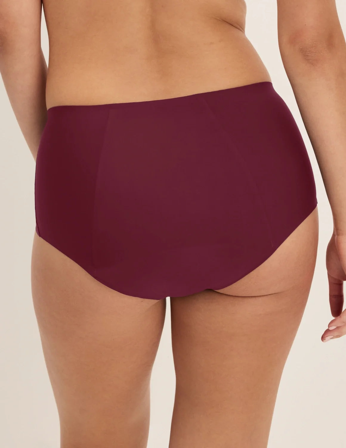 Back view of model wearing the SuperPlus Leakproof® No-Show Boybrief highlighting the coverage and smooth fit – Dark Cherry – view 6 of 17