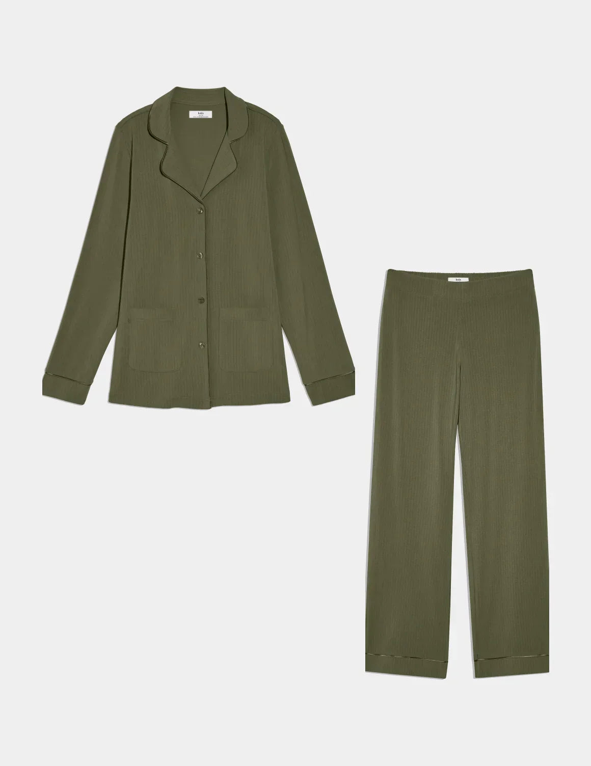 The Quintessential Sleep Set shown front-facing against a light gray background – Olive – view 7 of 44