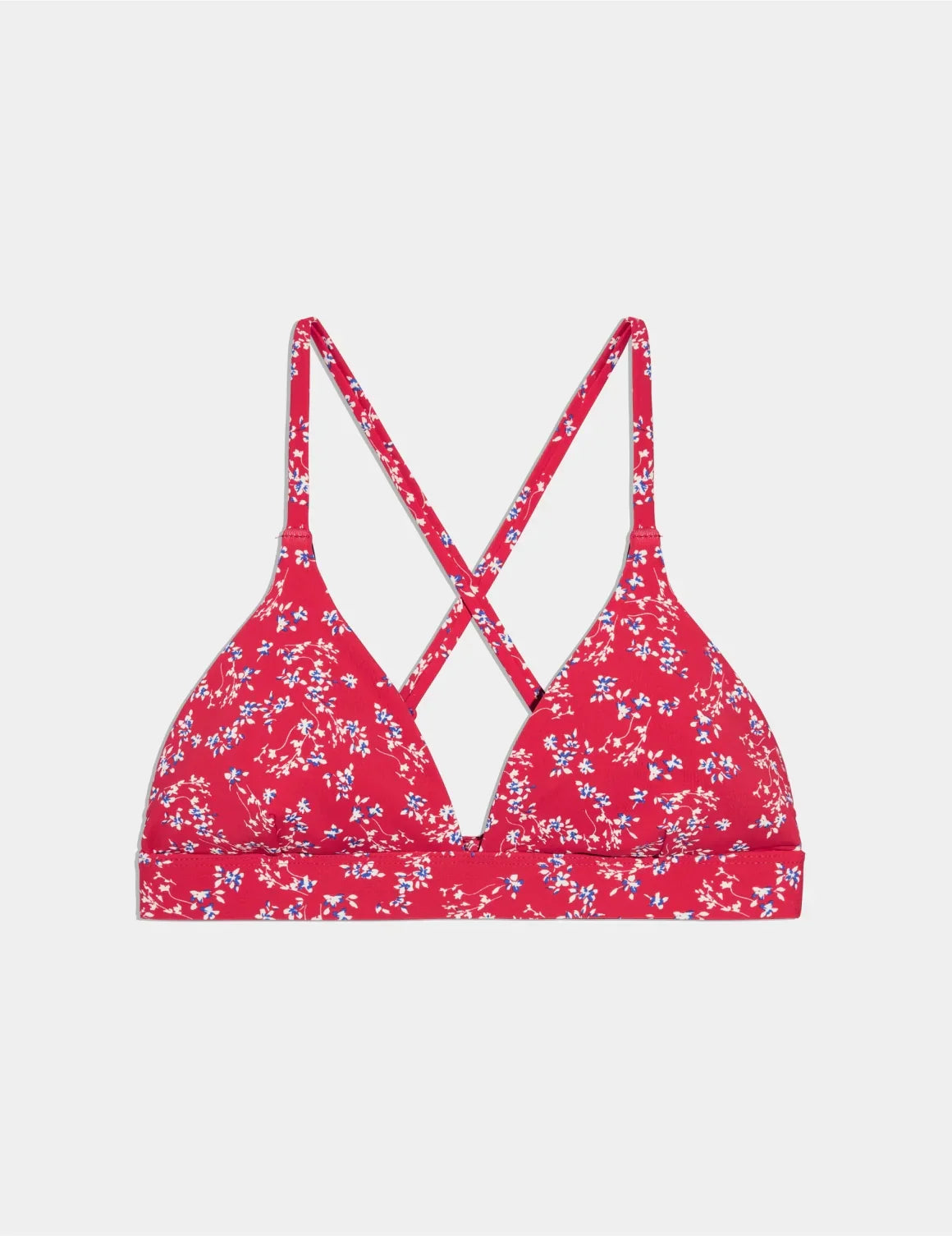 Teen Triangle Bikini Top shown front-facing against a light gray background – Poppy Petal – view 8 of 48
