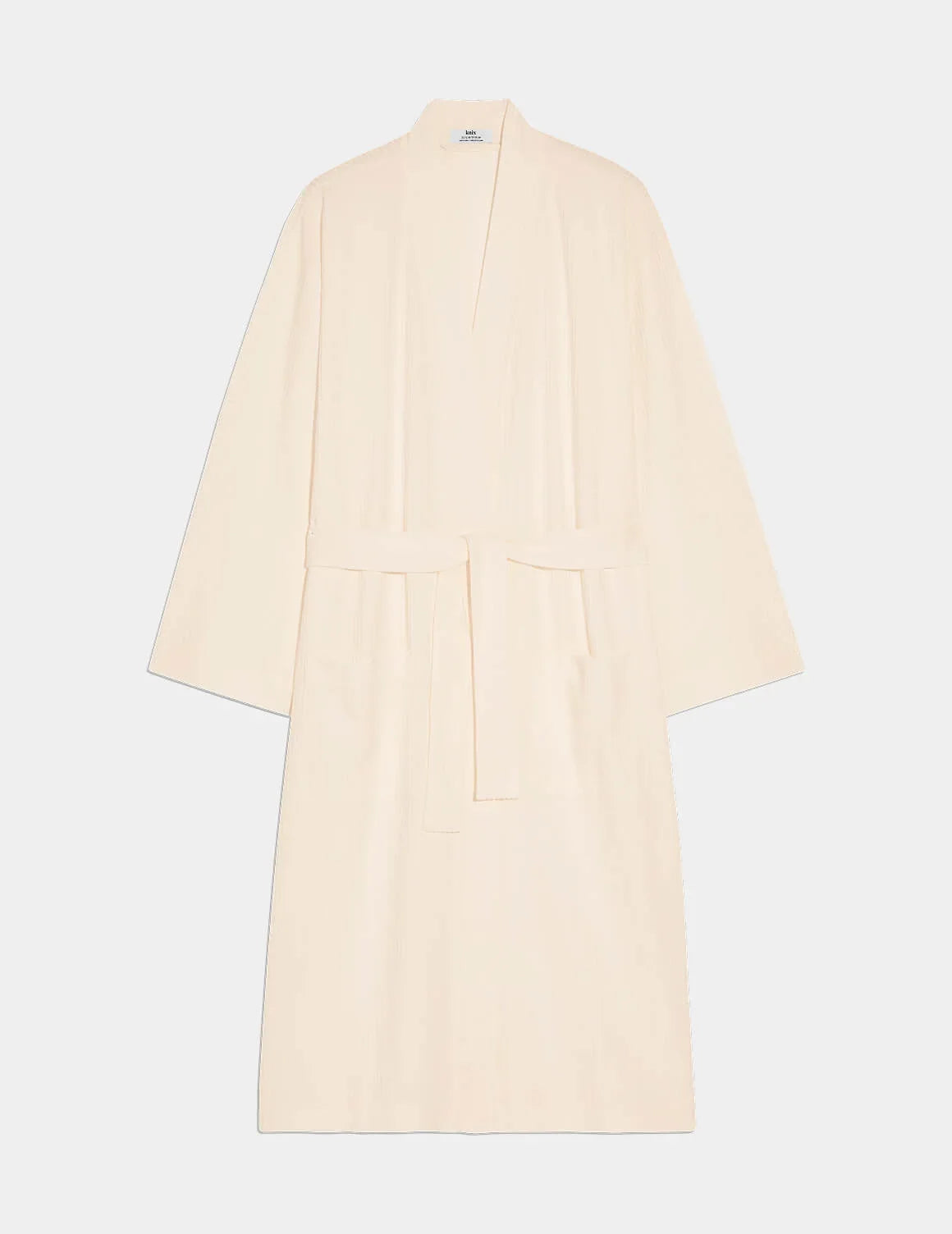 Waffle Robe shown front-facing against a light gray background – Sea Salt – view 2 of 5