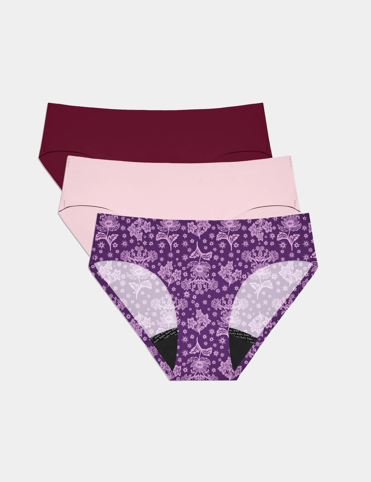 Leakproof UltraThin No-Show Bikini 3-Pack – Mulberry/Pink Party/Wild Iris – view 1 of 4