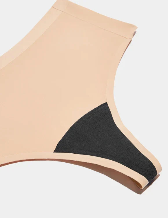 Light Leakproof No-Show High Rise Thong – Close-up image of gusset liner – view 9 of 9
